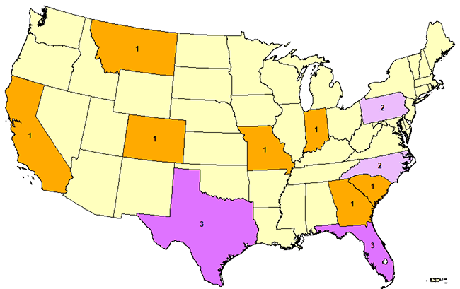 Lightning Fatalities By State, 2020
